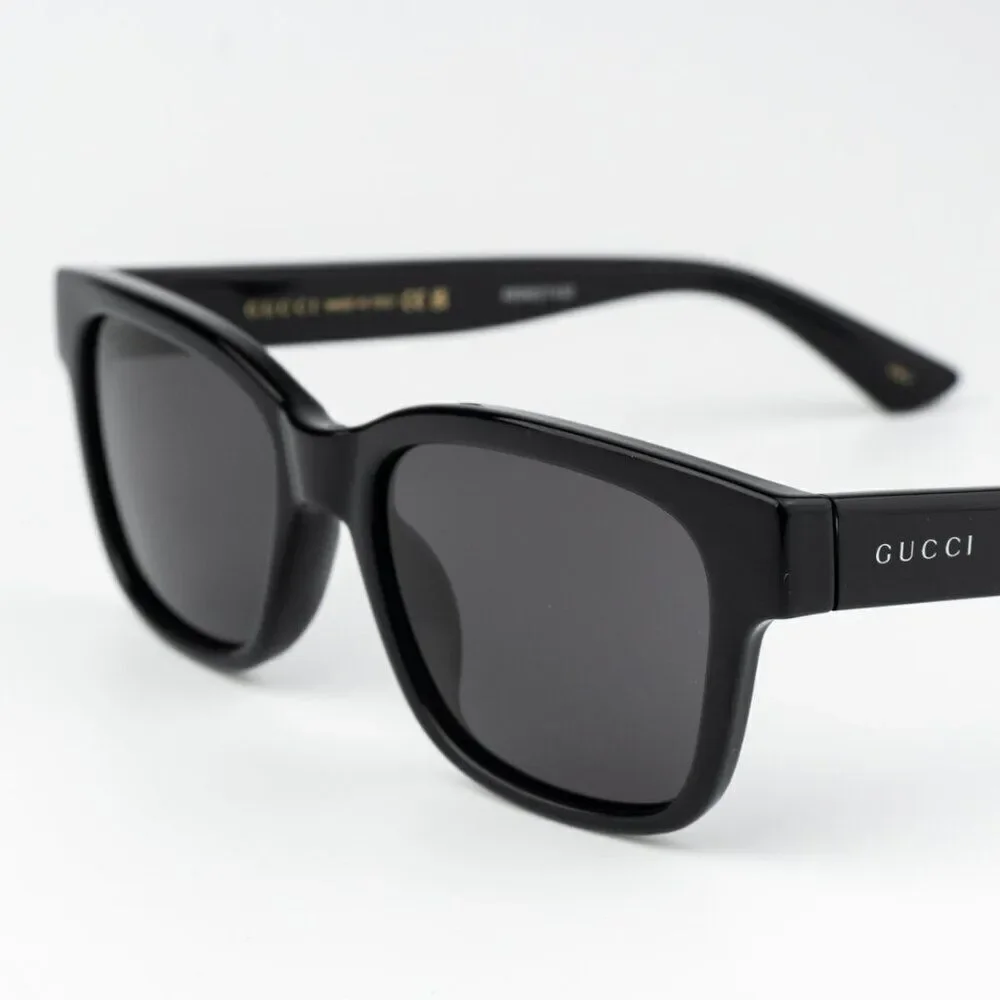 NEW Gucci GG1716S 001 Black Grey Square Unisex Sunglasses